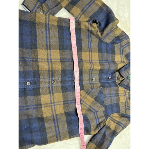 Eddie Bauer Womens Plaid Button-Up Shirt Blue & Brown 95% Polyester 5% Cashmere - Picture 4 of 6